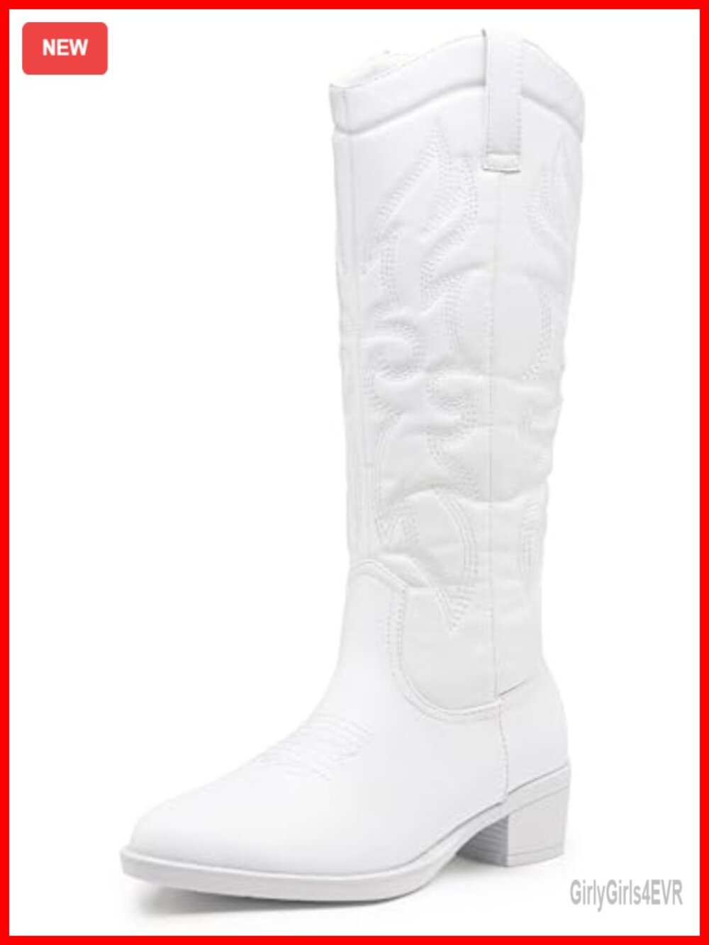 Women's Embroidered Knee High Western Low Heel Cowboy Boots